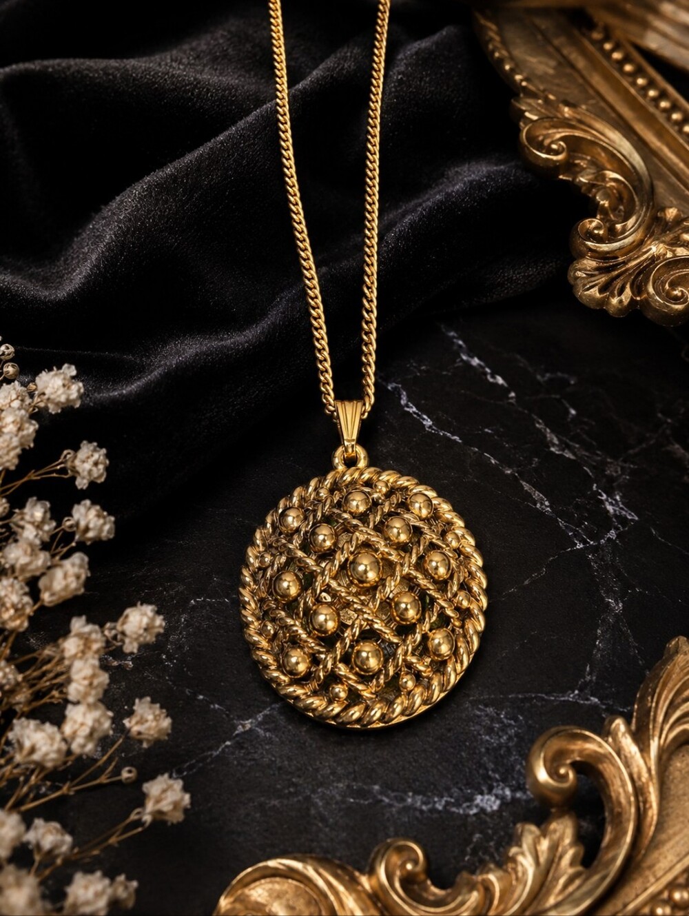 Vanda Vintage 1/20 12KT Gold Filled Perfume Locket Pendant Necklace